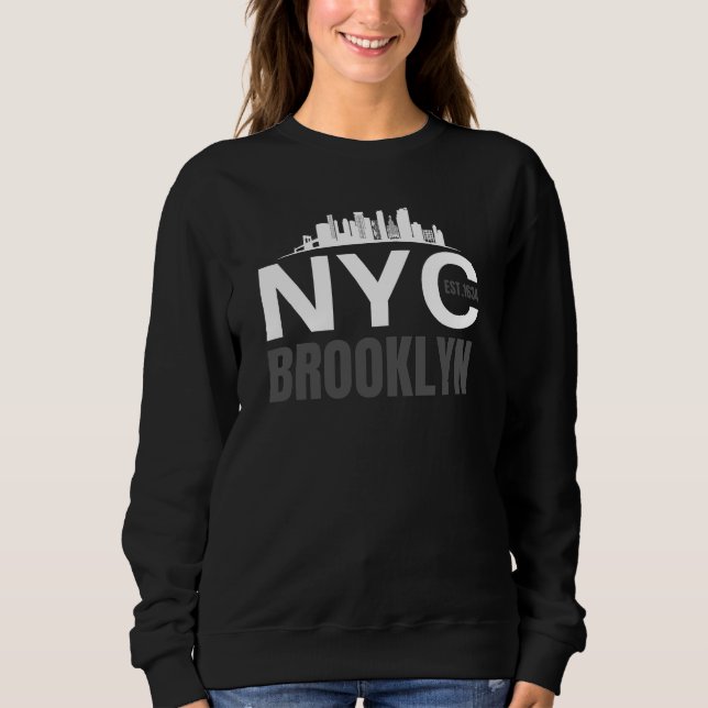 Moletom New York Brooklyn/New York Pullover/NYC College (Frente)