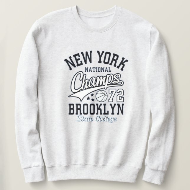 Moletom New York Brooklyn state college varsity athletic  (Frente do Design)