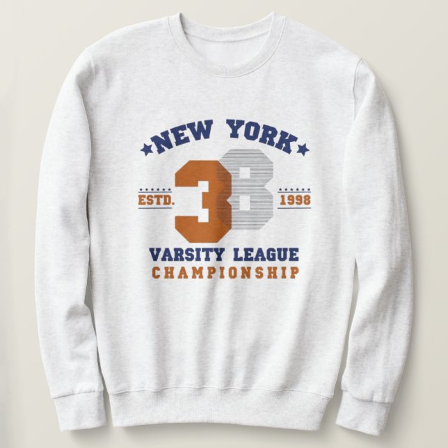 Moletom New York varsity wear typography emblem (Frente do Design)