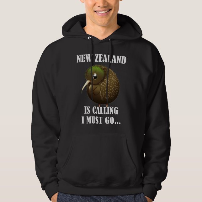 Moletom New Zealand Is Calling I Must Go Kiwi Bird Wild An (Frente)