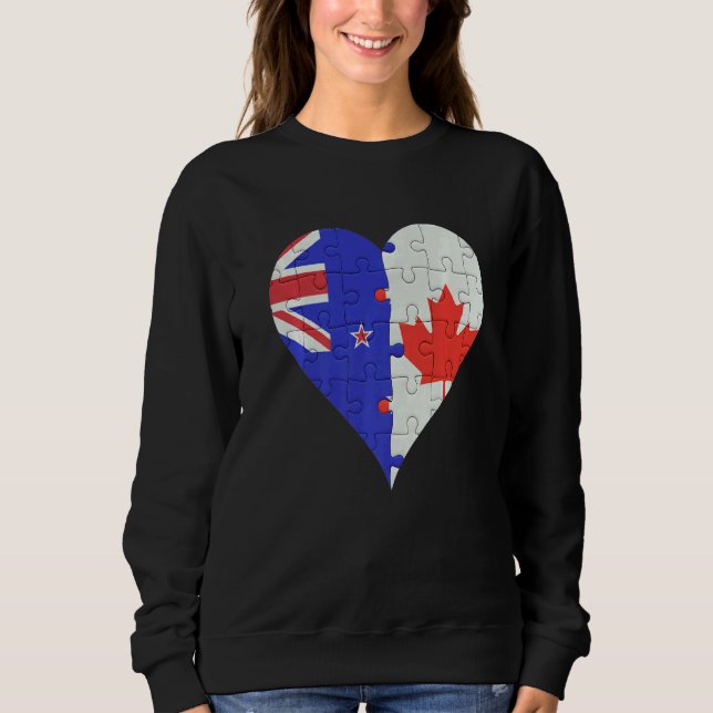 Moletom New Zealander Canadian Flag Heart (Frente)