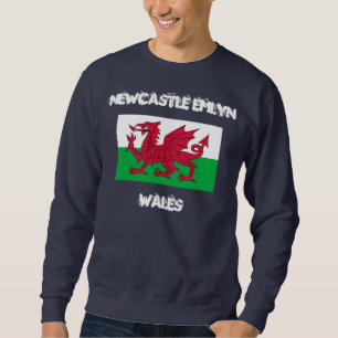 Moletom Newcastle Emlyn, País de Gales com bandeira galesa