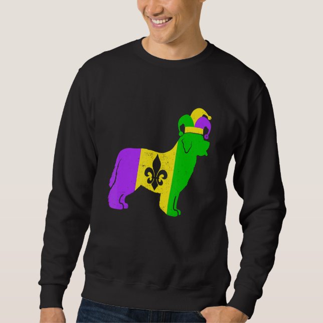 Moletom Newfoundland Dog Mardi Gras Carnivals Funny Puppy  (Frente)