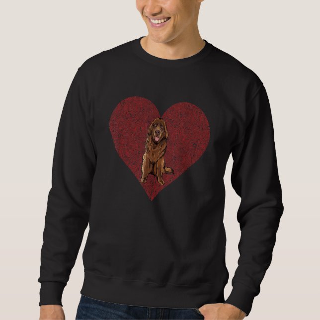Moletom Newfoundland Valentines Day Dog Love Fingerprint (Frente)