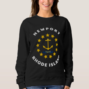 Moletom Newport Rhode Island RI Insígnia de Bandeira Adesi
