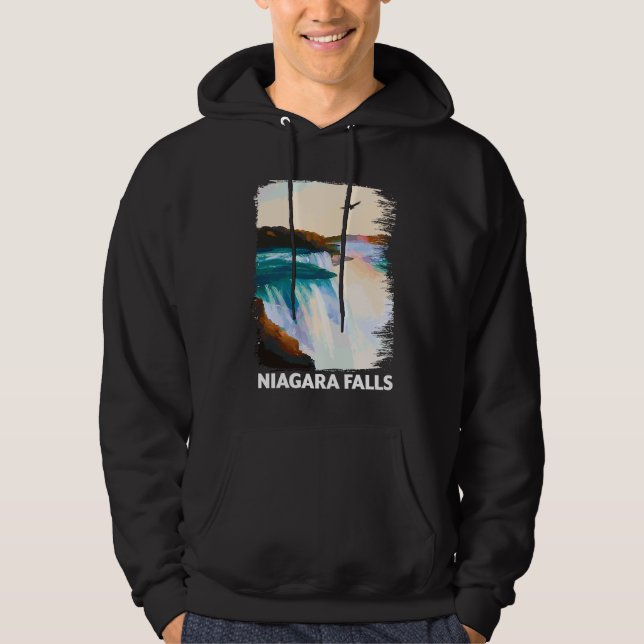 Moletom Niagara Falls Canadá EUA Skyline Silhouette Outlin (Frente)
