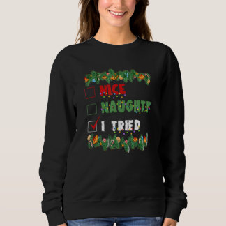 Moletom Nice Naughty I tried Tickbox Reindeer Snowman Holi