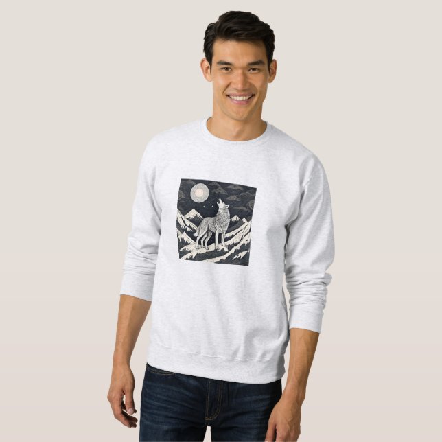 Moletom Night Wolf Howl - Moonlight & Forest Aestético (Frente Completa)