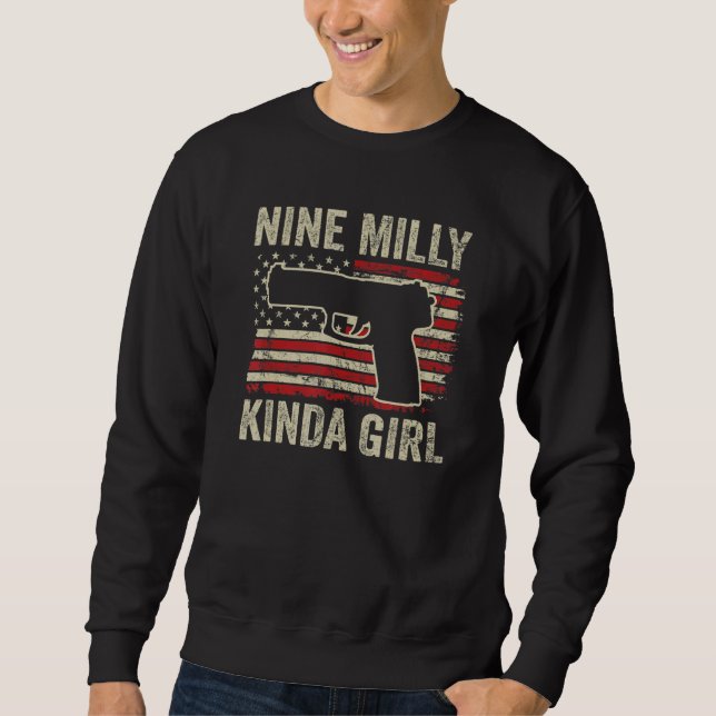Moletom Nine Milly Kinda Girl Womens Gun Owner 9mm Pistol (Frente)