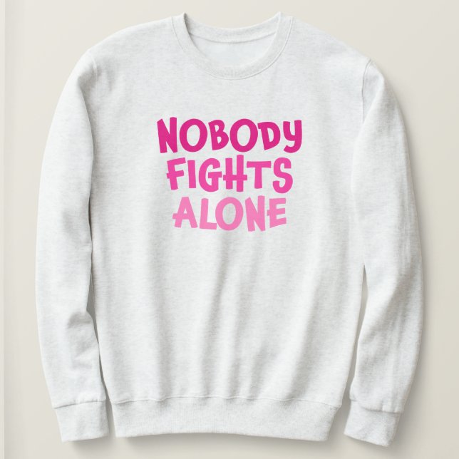 Moletom Ninguém Luta Sozinha Rosa (Frente do Design)