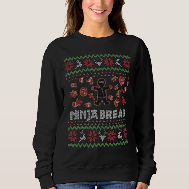 Moletom Ninja Bread Gingerbre, doce de Natal (Frente)
