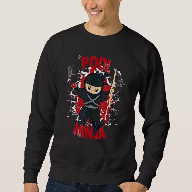 Moletom Ninja de Sinuca Bolas de Sinuca Jogador de Bilhar (Frente)