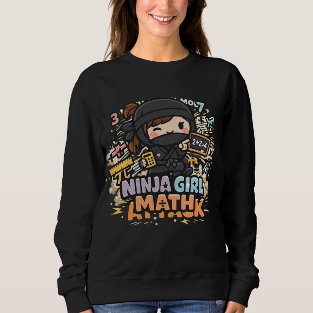 Moletom Ninja Girl Math – Math Attack Mode | Diseño divert (Frente)