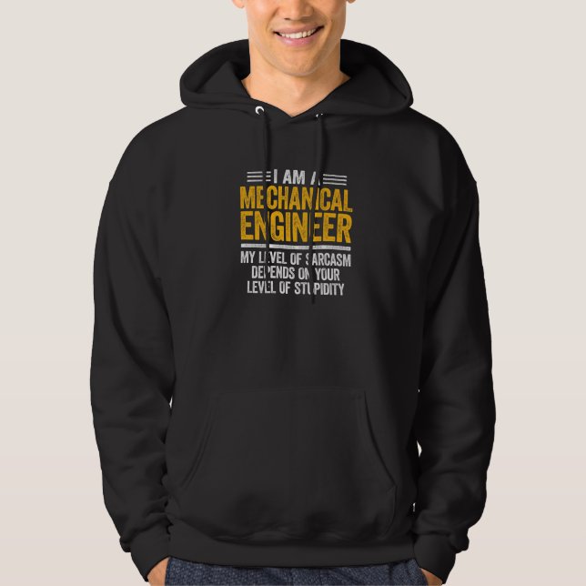 Moletom Nível De Engenheiro Mecânico Da Engenharia Sarcasm (Frente)