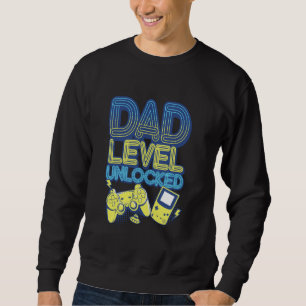 Moletom Nível de Pai Desbloqueado Divertido Gamer Novo Pai