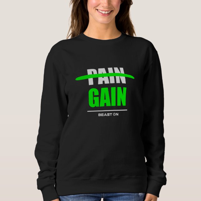 Moletom No Pain no Gain green Workout Fitness Motivation G (Frente)