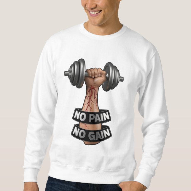 Moletom NO PAIN NO GAIN – Hardcore Gym Motivation Design (Frente)
