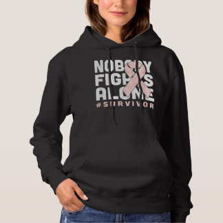 Moletom Nobody Fights Alone Peach Ribbon Uterine Cancer Su