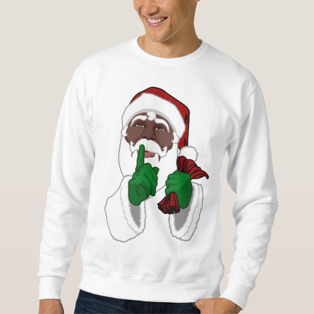 Moletom Noel Clause Sweatshirt Black Papais noeis Sweirts (Frente)