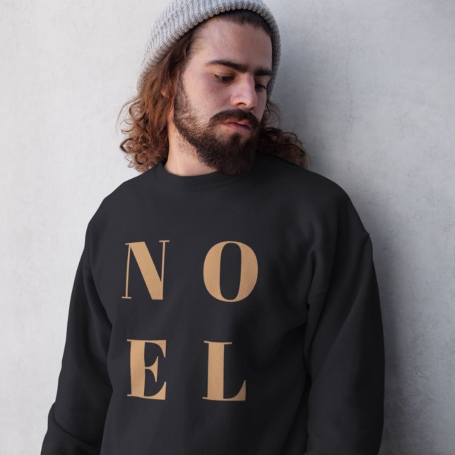 Moletom Noel preto e Dourado | Trendy Na moda Natal (Stylish black and gold sweatshirt created for chic, timeless, and contemporary holiday looks)