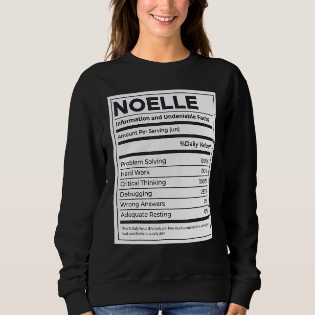 Moletom Noelle Nutrition Information Problem Solving Duro (Frente)