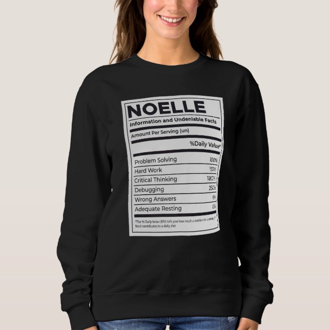 Moletom Noelle Nutrition Information Problem Solving Duro (Frente)