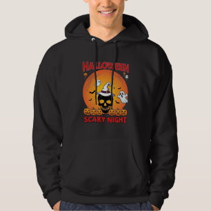 Moletom Noite Assustadora de Halloween Caveira Bruxa Abóbo