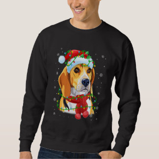 Moletom Noite de Natal Beagle Dog Santa Hat Scarf
