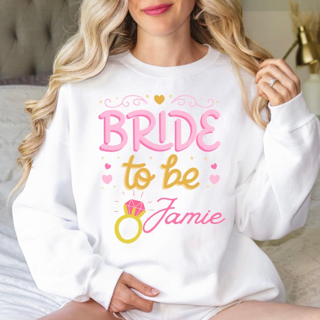 Moletom Noiva para ser uma camisola personalizada (Customize this cool bride to be sweatshirt with the name of the bride. Promote the bride to be. )