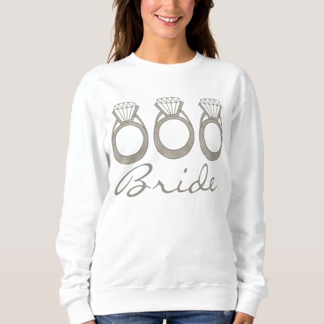 Moletom Noivado Diamond Ring Weding BRIDE Sweatshirt (Frente)