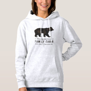 Moletom Nome da família Cabina Urso Negro Castanho Russo