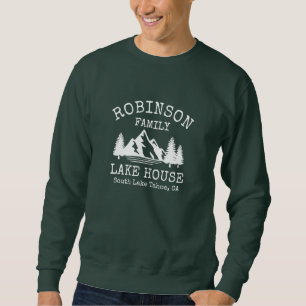Moletom Nome da família Lake House Rustic White Silhouette