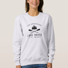 Moletom Nome da Família Rustic Lake House Boat Oars Trees