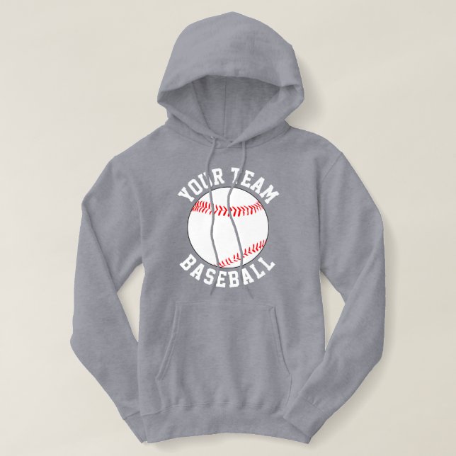 Moletom Nome de Equipe de Beisebol Personalizado ou Texto  (Frente do Design)