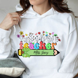 Moletom Nome de Professora Flor Silvestre Personalizado, p