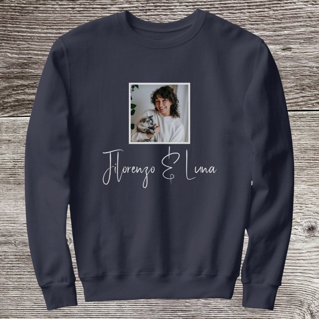 Moletom Nome de Script de Foto Personalizada para Amantes  (Criador carregado)