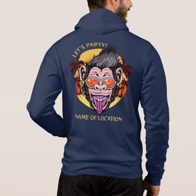 Moletom Nome e texto personalizados do Macaco de Praia (Verso)