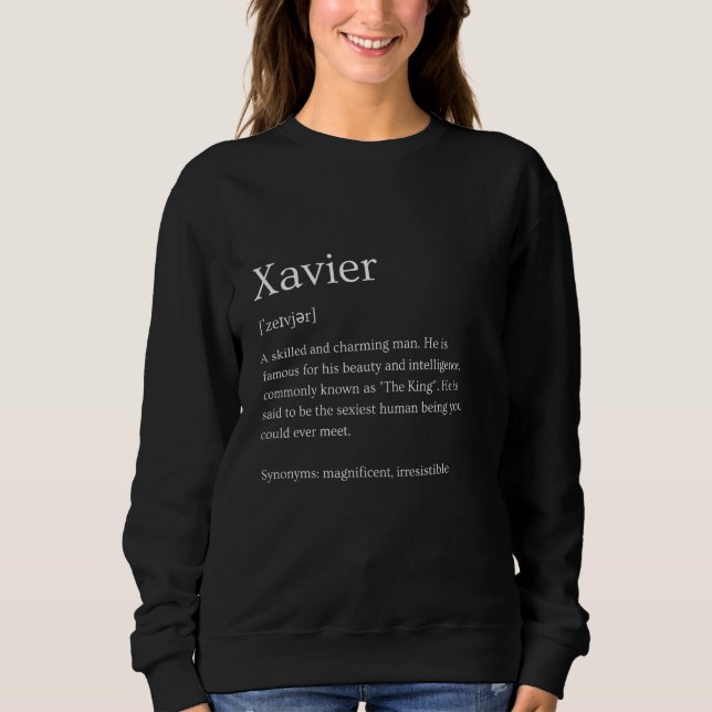 Moletom Nome Funny Xavier Significa - Xavier Personalizado (Frente)