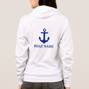 Moletom Nome Náutico do Barco Anchor White W Hoodie