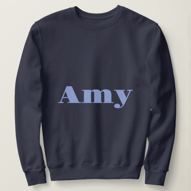 Moletom Nome personalizado Amy Blue Women's Sweatshirt (Frente do Design)