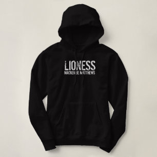 Moletom Nome personalizado da Lioness Black and White Wome