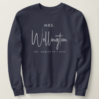 Moletom Nome Personalizado da Sra. Black Script Bridal New