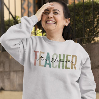 Moletom Nome Personalizado de Apreciação de Professores Re
