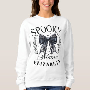 Moletom Nome Personalizado do Arco Coquette do Spooky Mama
