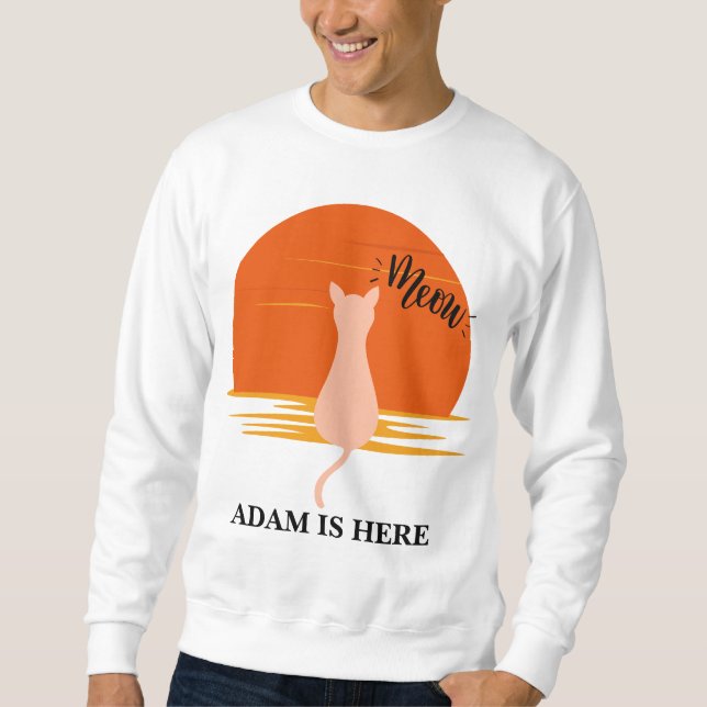 MOLETOM NOME PERSONALIZADO DO ESPORTE DE GATO (Frente)