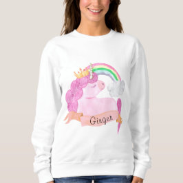 Moletom Nome Personalizado do 🌈 Rainbow Unicorn