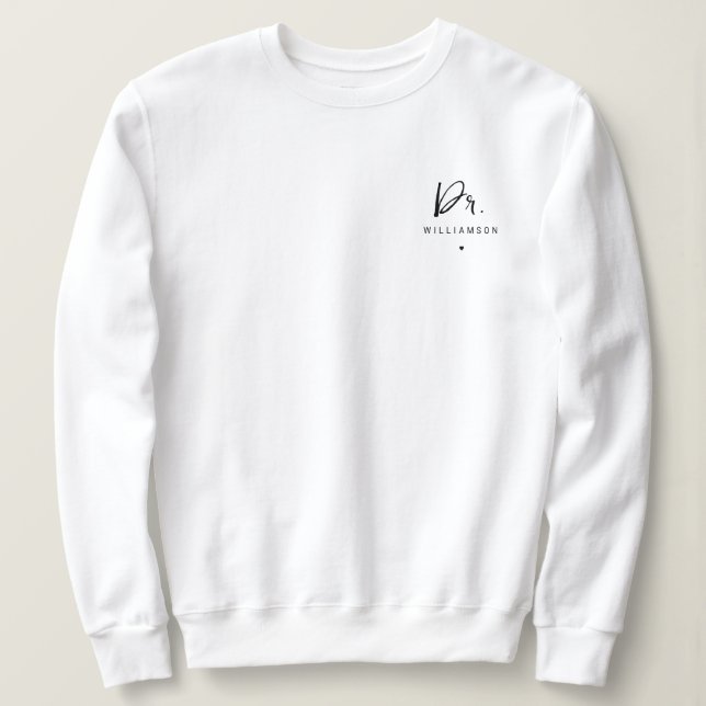 Moletom Nome Personalizado Dr. Mínimalista Doutorado (Frente do Design)