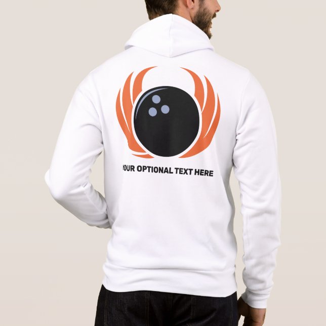 Moletom Nome personalizado e Bola de boliche de texto com  (Verso)