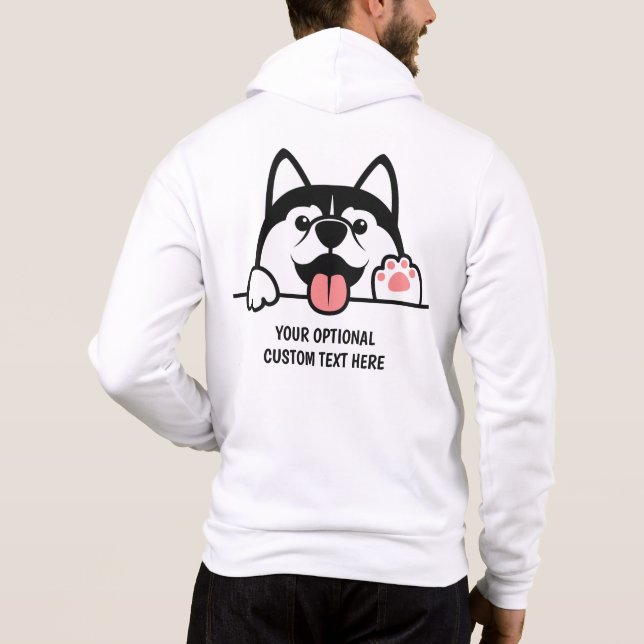 Moletom Nome Personalizado e Texto Cubo Siberian Husky (Verso)