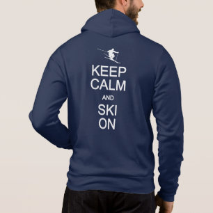 Moletom Nome Personalizado Mantenha a Calma & Esqui On